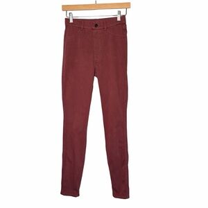 Uniqlo High-Waist Skinny Jegging Pants in Burgundy, Size S